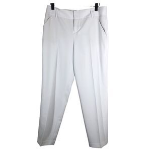 Alice + Olivia Classics White Straight Leg Dress Pants Size 8